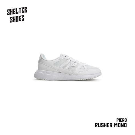 Jual Sepatu Piero Rusher Mono White Jogger Black Dark Grey All White