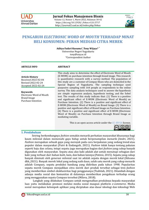 PDF PENGARUH ELECTRONIC WORD OF MOUTH TERHADAP MINAT BELI PERAN