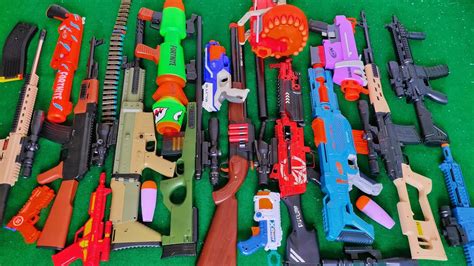 Collecting Sniper Gun And Ak Spiderman Machine Gun Glock Pistol Nerf