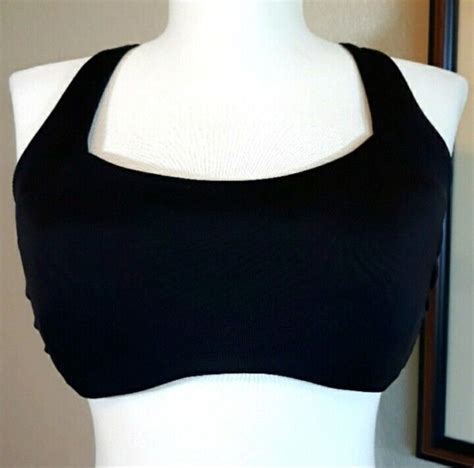 Athleta Black Bikini Top Convertible Size 32D DD Gem