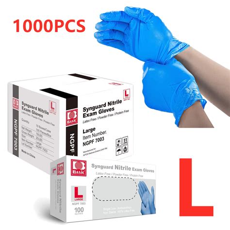 Intco 1000pc Large Size Medical Disposable Synguard Nitrile Exam Gloves