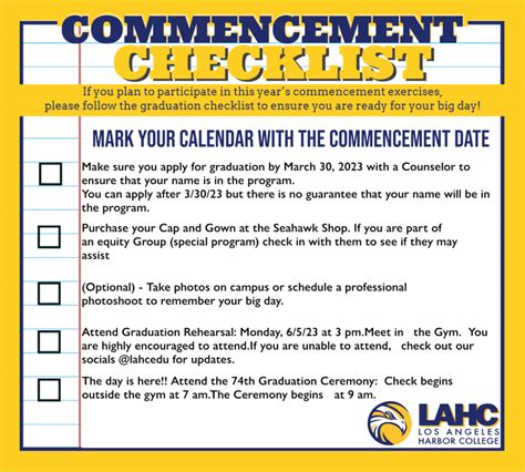 Graduation Check List | LAHC