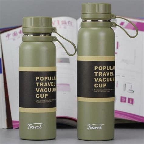 Gourde Bidon Green Ml Bouteille Eau Thermos En Acier Inoxydable De