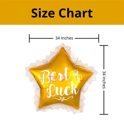 Best Of Luck Gold Star Balloon Xl 34 P35 Indias Premium Party Store