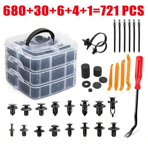 Eyotto 721 Pcs Plastic Car Retainer Clips With Fastener Remover Auto Fasteners Push Trim Clips