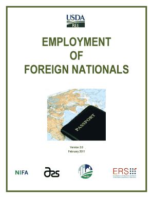 Fillable Online Afm Ars Usda Employment Of Non Citizens In Research