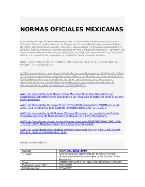 Descubre cómo nacen las Normas Oficiales Mexicanas Todo lo que