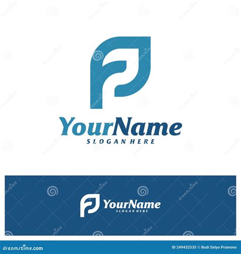 Letter Fp Logo Design Vector Template Initial Fp Logo Concepts