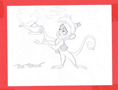 Disneys Aladdin Rick Farmiloe Original Abu Convention Sketch Pencil