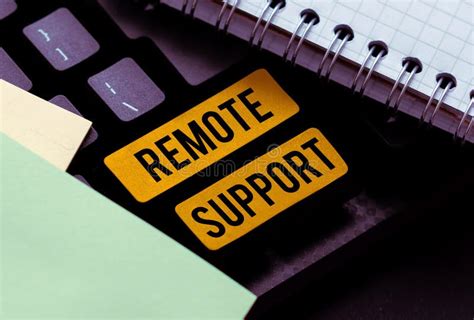 Conceptual Caption Remote Support Word Written On Help End Users To