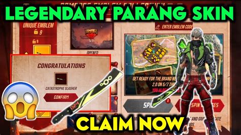 HOW TO GET FREE NEW PARANG SKIN IN FREE FIRE HOW TO UNLOCK ALL