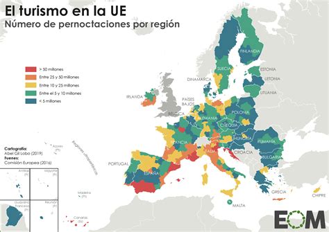Mapa Europa Turismo - El turismo en la Unión Europea - Mapas de El Orden Mundial - EOM