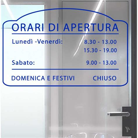 Adesivo Negozio Vetrina Orari Di Apertura Vinile Clock