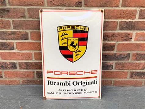 Enamel Porsche Ricambi Originali Sign Saturday 19th Sunday 20th