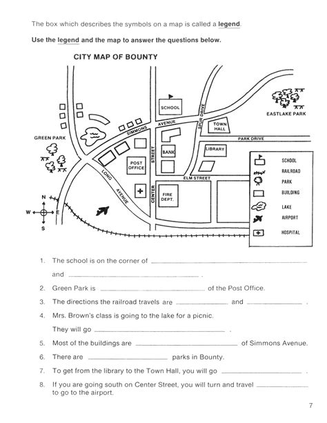 Reading A Map Map Key And Map Flashcards For Autism Worksheets Library