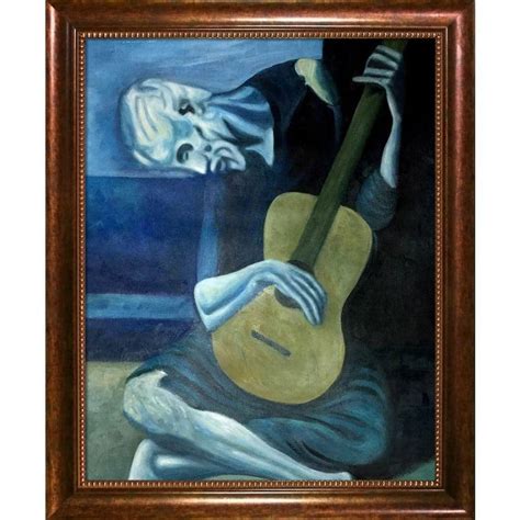 La Pastiche The Old Guitarist By Pablo Picasso Verona Cafe Framed