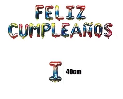 Globos Letras Metálicos Feliz Cumpleaños 40 Cm Multicolor en venta en