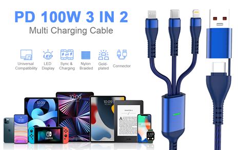 Amazon 100W Multi Charging Cable USB C To Multi Charger Cable