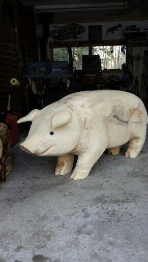 Chainsaw Carved Pig Carvell Saw Creations On Facebook