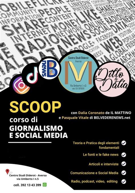 ARRIVA SCOOP IL CORSO DI GIORNALISMO E SOCIAL MEDIA BelvedereNews