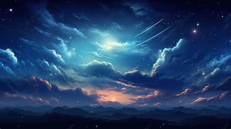 Night Sky Background With Clouds And Stars, Clouds And Stars Clipart ...