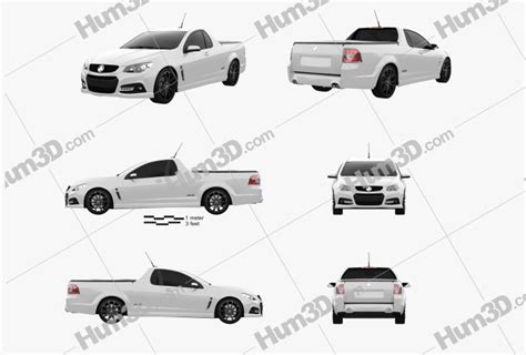 Holden VF Commodore Calais V UTE 2017 Blueprint Template - 3DModels.org