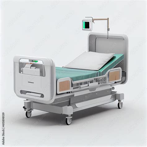 Detailed illustration of a modern hospital bed for medical patients ...