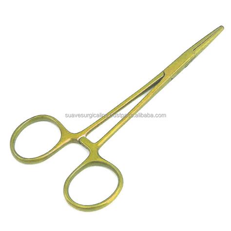 Homeotic Surgical Forceps In Yellow Color Curved Shaped Basis Of