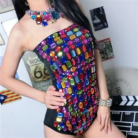 Night Club Bar Female Singer Stage Costume Ds Costume New Dj Collar Dance Costume Colorful