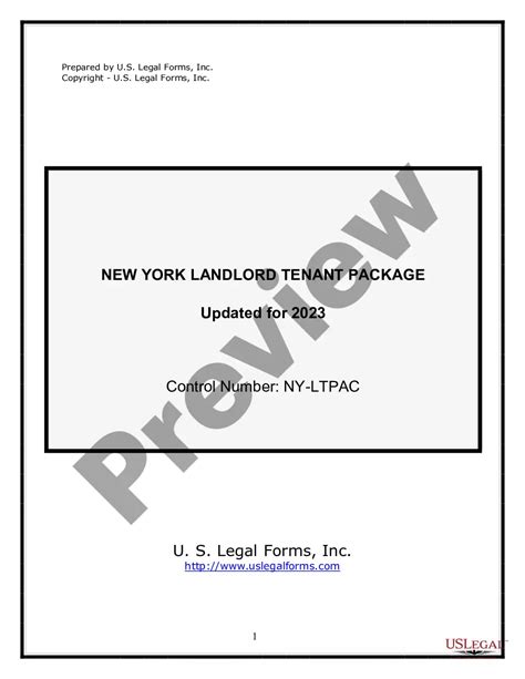 New York Residential Landlord Tenant Rental Lease Forms And Agreements