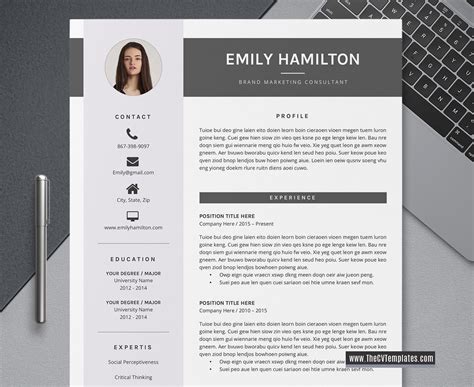 Modern Resume Template Cv Template Cover Letter Professional And Images