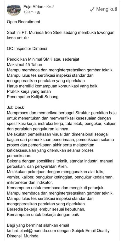 LOKER LOWONGAN KERJA On Twitter Lowongan Kerja Lokerupdate