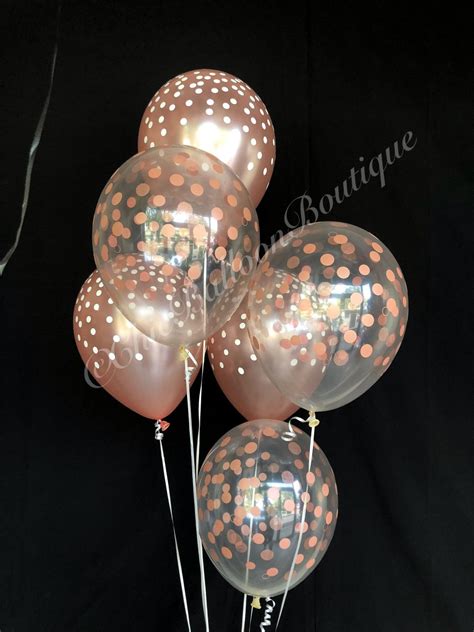 Rose Gold Confetti Balloons Confetti Balloons Bridal Etsy