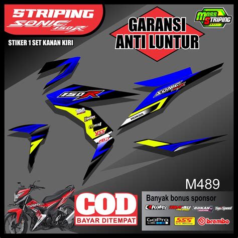 Jual Stiker Striping Honda SONIC 150R 150 R Kode M489 Sticker Setiker