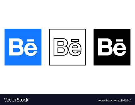 Social Media Icon Set For Behance In Different Vector Image