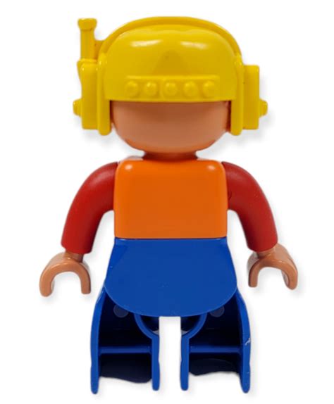 Lego Duplo Male Construction Worker Farmer Headset Vest Jeans Action