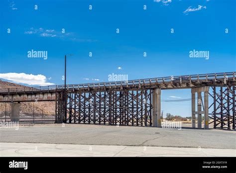 Barstow, CA, USA – July 3, 2021: Portion view of the old First Avenue