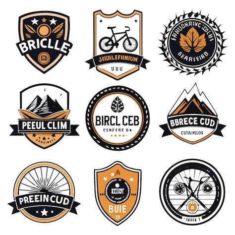 Vintage Bicycle Club Logos Custom Cycling Badges And Bike Icons For