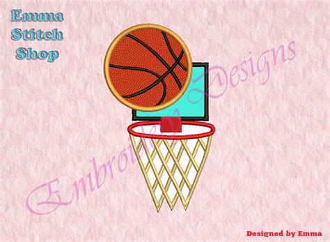 Basketball Applique Embroidery Designs Machine Embroidery Etsy