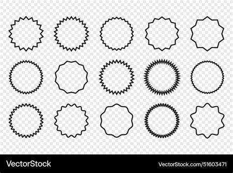 Set Of Red Starburst Sunburst Badges Royalty Free Vector