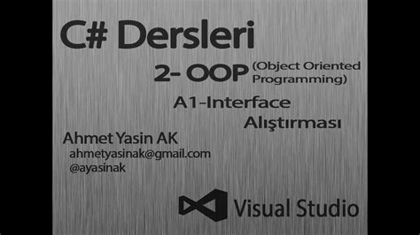 C Yaz L M Dersleri Nesne Y Nelimli Programlama A Interface