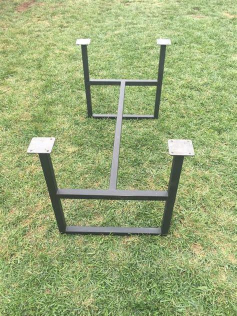 Metal Legs Trestle Base Square Adjustable Height Table Legs Black