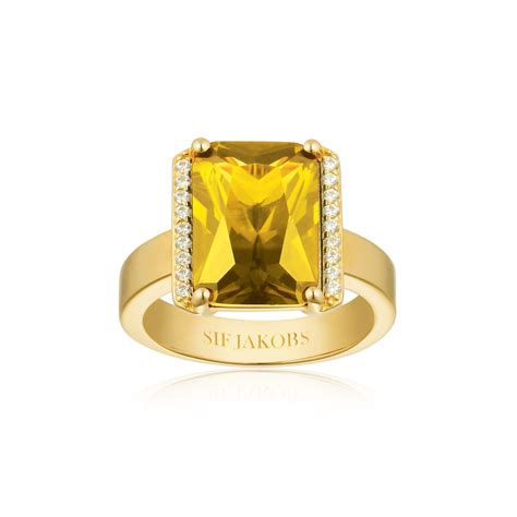 Sif Jakobs Roccanova X Grande Ring 18k Gold Plated With Yellow And