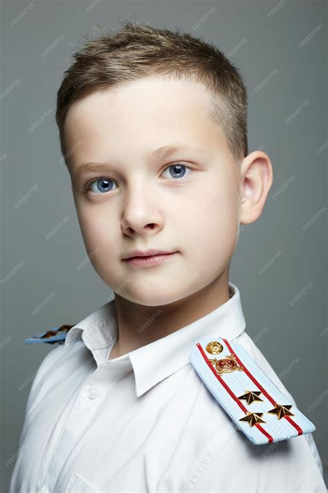 Premium Photo | Young officer handsome boy weared in uniform police child