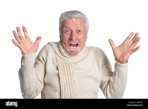 Surprised Mature Man Stock Photo Alamy