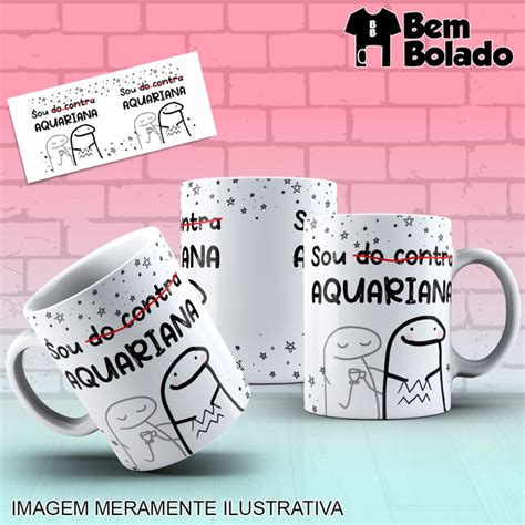 Caneca Flork Signo Aqu Rio Sou Do Contra Aquariana Elo