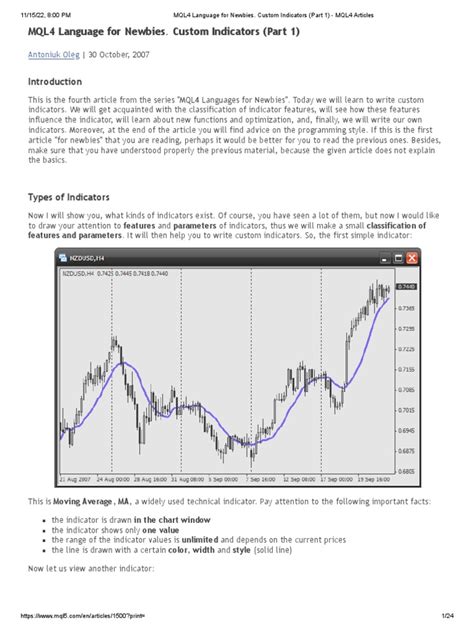 Mql4 Language For Newbies Custom Indicators Part 1 Mql4 Articles Pdf