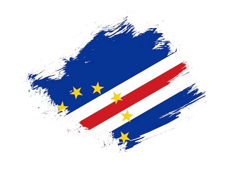 Bandera De Cabo Verde Con Efecto De Textura De Pincel Abstracto Sobre