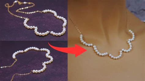 Easy Pearl Necklace Tutorial Necklace Tutorial Makingnecklaces Youtube