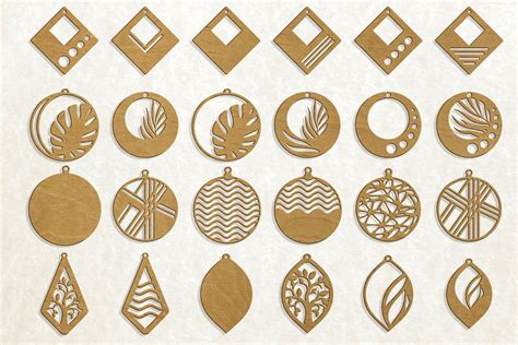 24 Earrings Laser Cut Designs Graphic By Vector City Skyline Creative